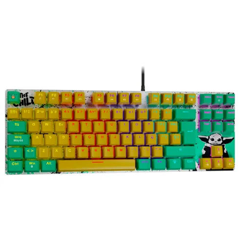 Teclado Gamer Primus Gaming BALLISTA80T TKL, Limited Edition GROGU, Color Amarillo, en Español 3
