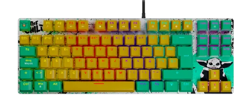 Teclado Gamer Primus Gaming BALLISTA80T TKL, Limited Edition GROGU, Color Amarillo, en Español 4