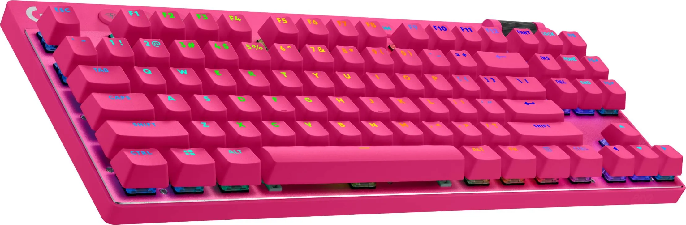 Teclado Gamer Inalámbrico Logitech PRO X TKL LIGHTSPEED, Mecánico, Switch GX Brown, Inglés, Magenta 3