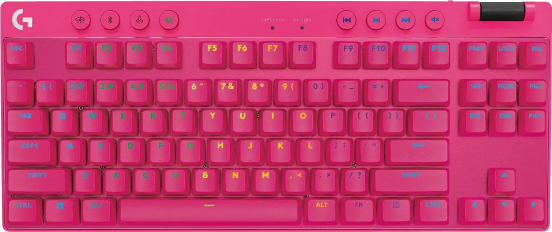 Teclado Gamer Inalámbrico Logitech PRO X TKL LIGHTSPEED, Mecánico, Switch GX Brown, Inglés, Magenta 5