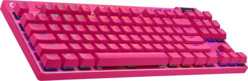 Teclado Gamer Inalámbrico Logitech PRO X TKL LIGHTSPEED, Mecánico, Switch GX Brown, Inglés, Magenta 6