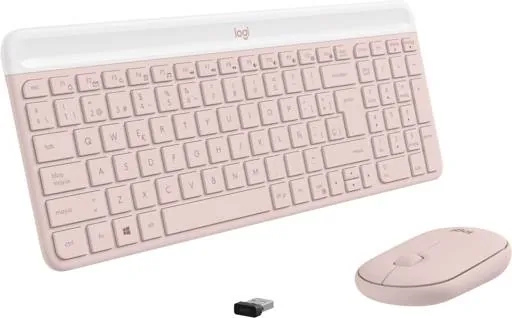 Kit de Teclado y Mouse Wireless Slim Combo MK470, 2.4GHz, USB, Rosado 7