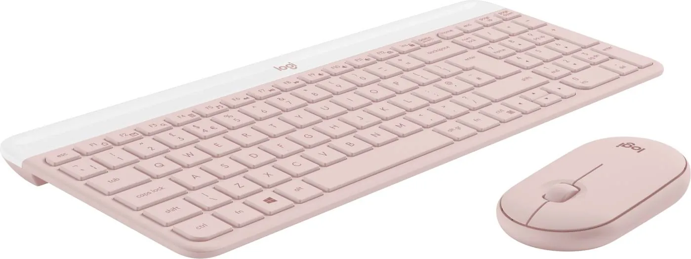 Kit de Teclado y Mouse Wireless Slim Combo MK470, 2.4GHz, USB, Rosado 5
