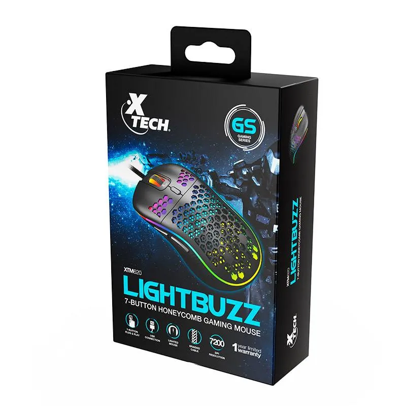 Mouse Gamer Xtech Lightbuzz XTM-620, Óptico, Luces LED, Hasta 7200 dpi 6