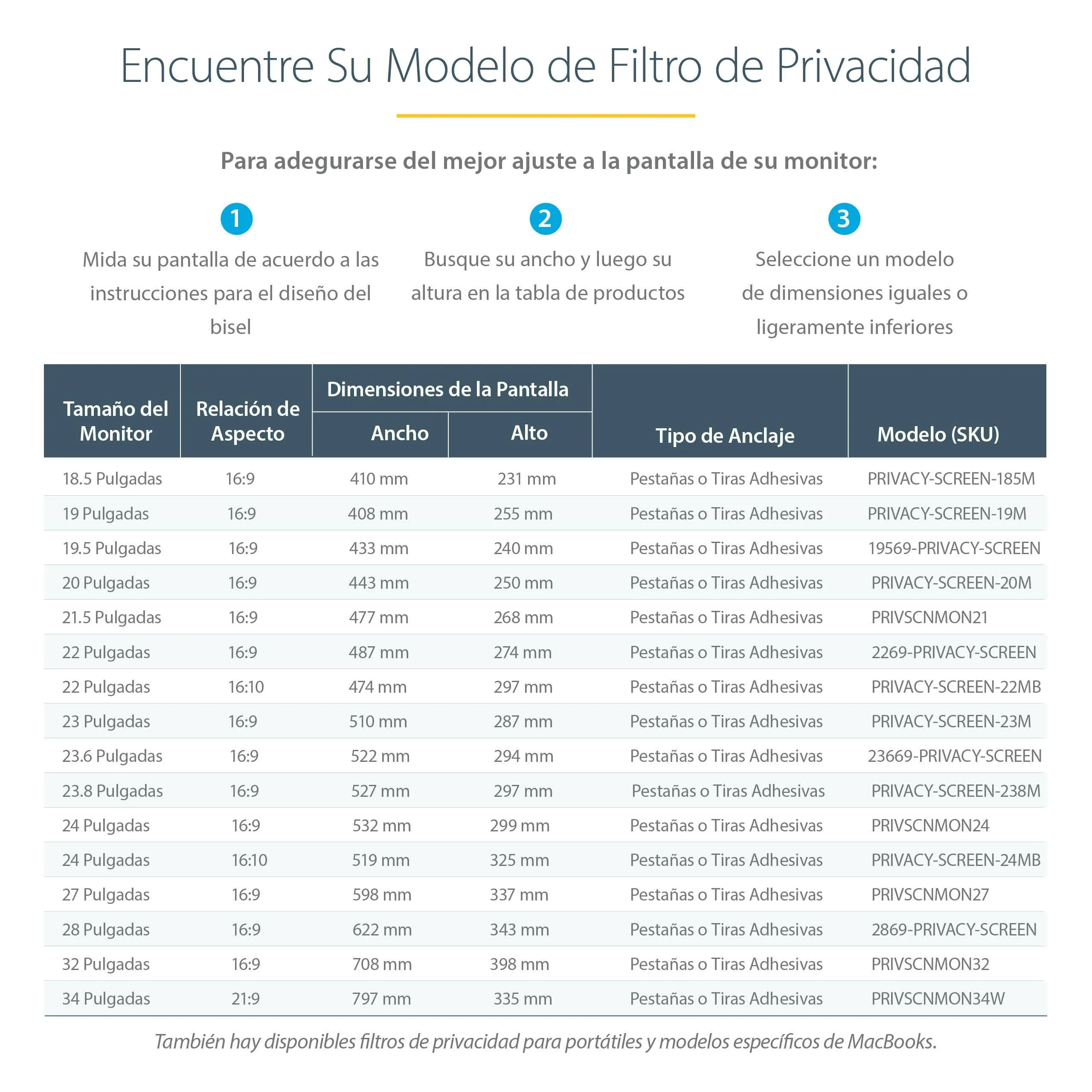 Filtro de privacidad para monitores de 27