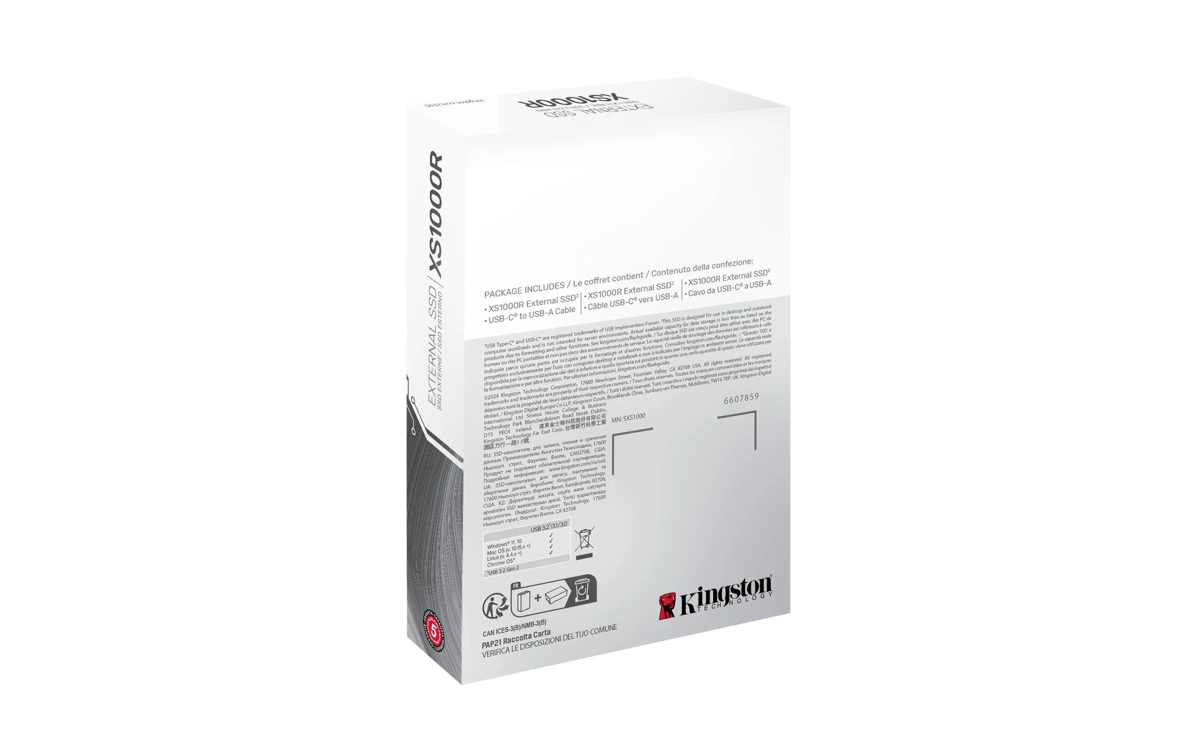 Disco Portatíl SSD Externo Kingston XS1000 1TB USB 3.2 Gen 2 Rojo, Lectura 1050MB/s 10