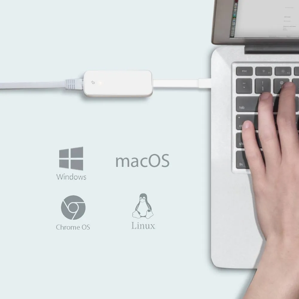 Adaptador de red USB Type-C a RJ45 Gigabit Ethernet TP-Link UE300C, Plug and Play 6