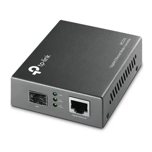 Conversor de medios Gigabit Ethernet TP-Link, Gigabit SFP, 10/100/1000mbps RJ45, Puerto FX 2