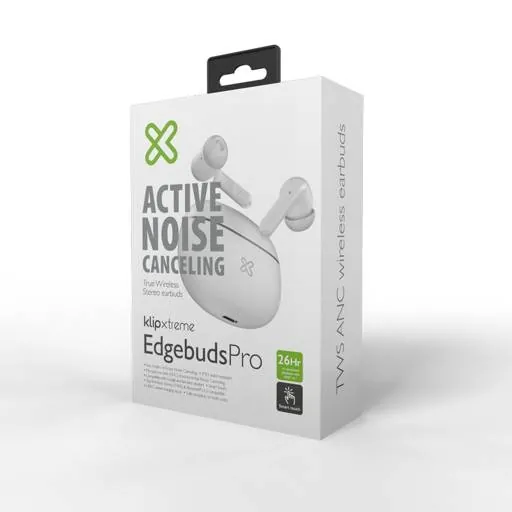 Audífonos Inalámbricos Klip Xtreme EdgebudsPro, Batería 26 Horas, IPX3, Bluetooth 5.3, Blanco 2