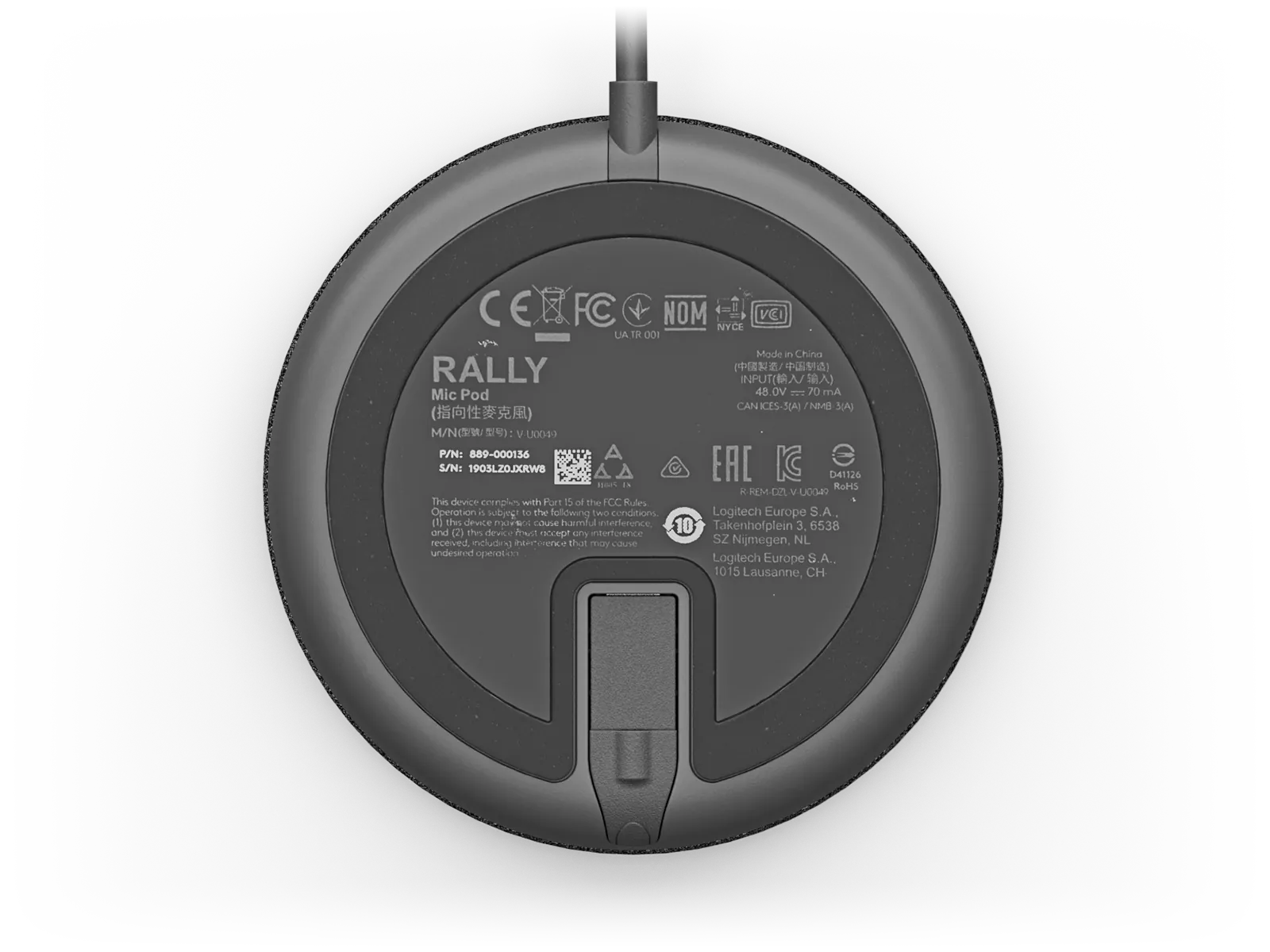 Rally Mic Pod, Micrófonos modulares con RightSound para Logitech Rally, Grafito 9