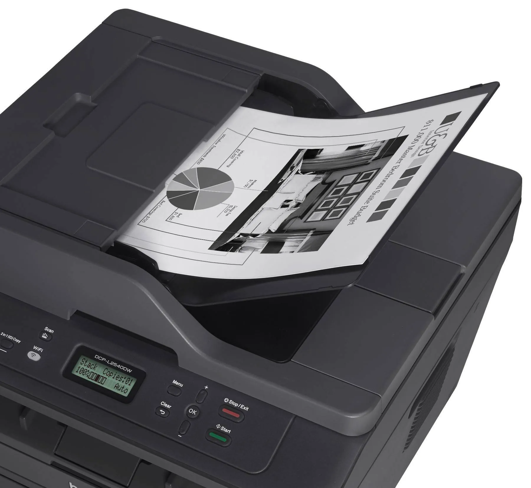 Impresora Multifuncional láser monocromática Brother DCP-L2540DW, 30 ppm, Ethernet/WIFI 3