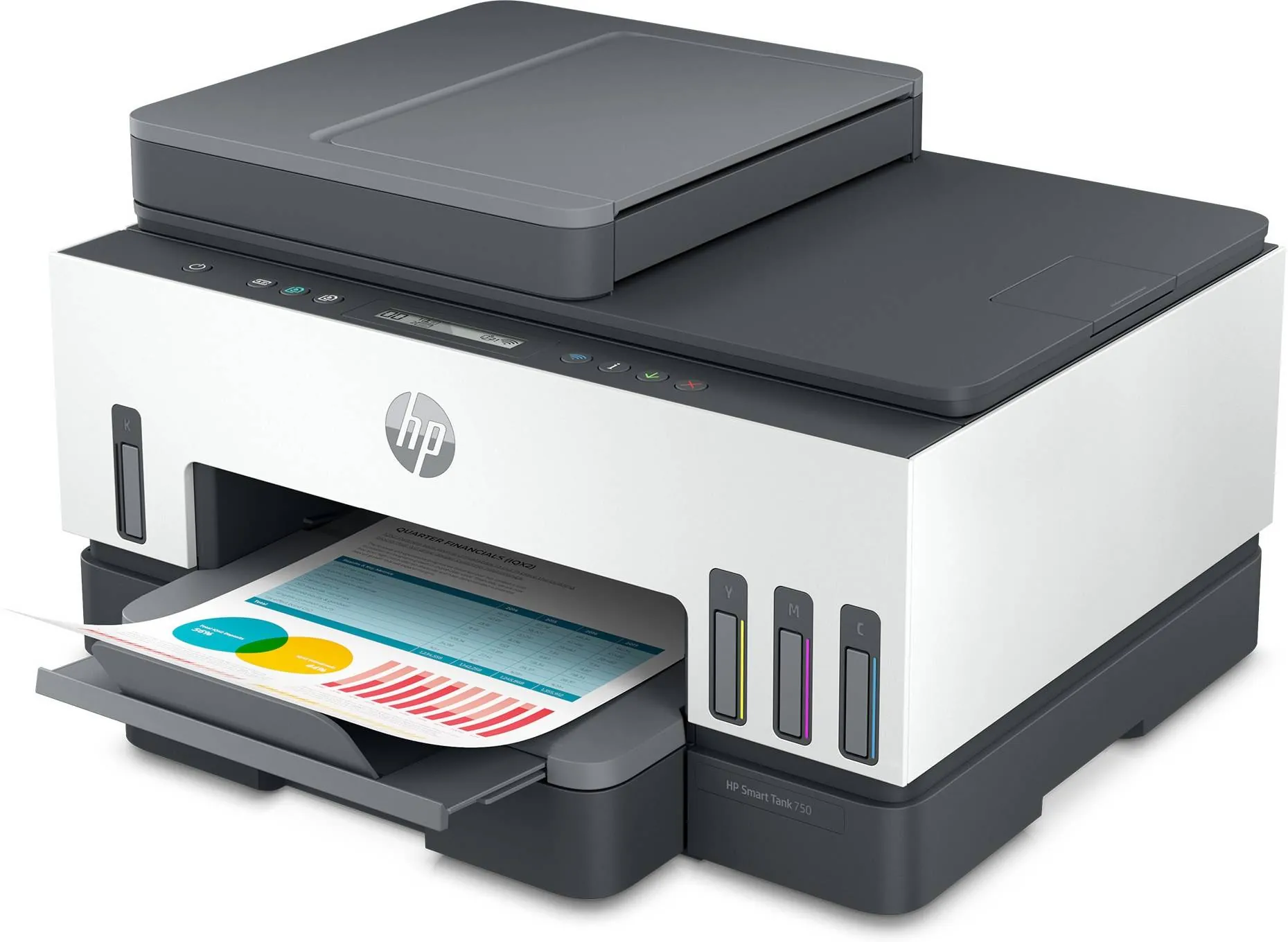 Impresora Multifuncional tinta color HP Smart Tank 750, 15 ppm/negro, 9 ppm/color, Bluetooth, Wi-Fi 7