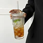 Vaso vidrio a rayas de 600ml con tapa y bombilla, vasos transparentes para beber para jugo, agua y tazas de café helado. - Miniatura 6