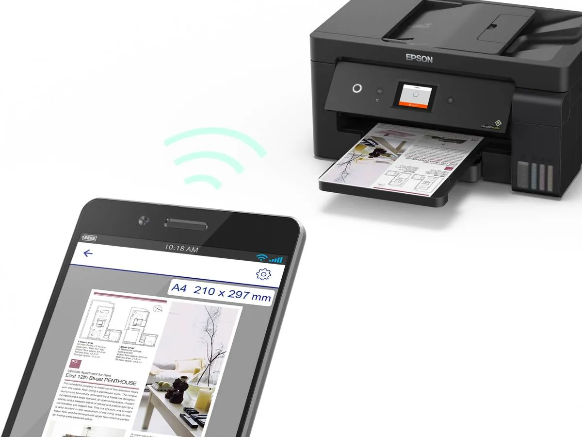 Impresora Multifuncional tinta color Epson EcoTank L14150, 17 ppm/negro, 9 ppm/color, WiFi/Red/USB 6
