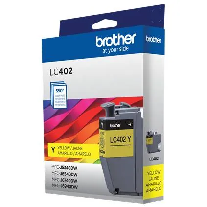 Cartucho de Tinta Original Brother LC402YS, Rendimiento 550 Páginas, Amarillo 5