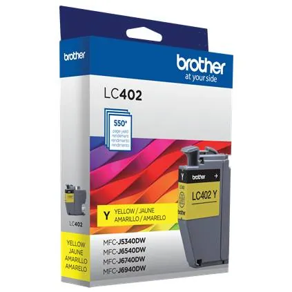 Cartucho de Tinta Original Brother LC402YS, Rendimiento 550 Páginas, Amarillo 6