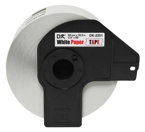 Cinta de papel continua Brother DK2251, Negro/rojo sobre blancovlongitud 2,4