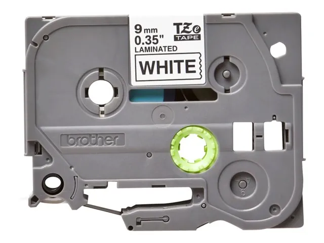 Cinta negro sobre blanco 9 mm (0,35