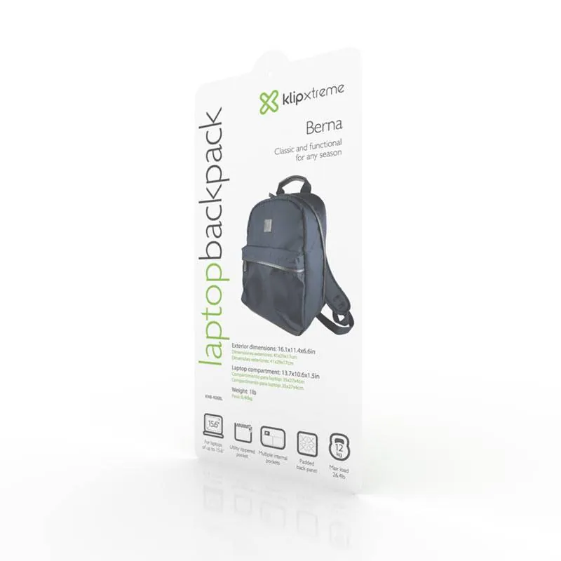 Mochila para Notebook Klip Xtreme Berna, Carrying backpack, 15.6