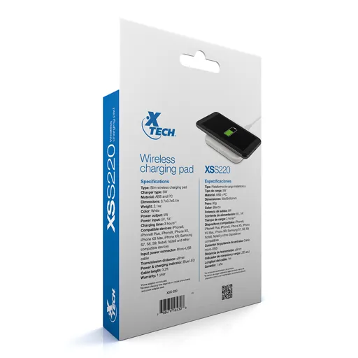 Plataforma de carga Inalámbrica Xtech XSS-220, 5W, Micro-USB, Color Blanco 4