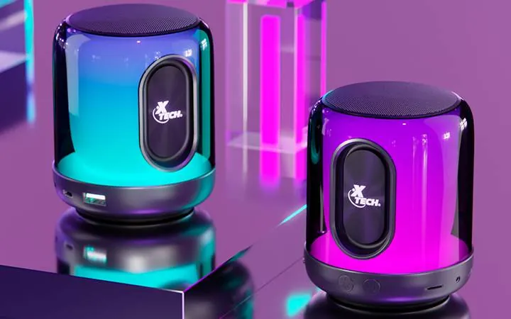 Parlante Portátil Xtech BeatWave XTS-617 - Bluetooth 5.3, Luces LED, TWS, 5W RMS 5