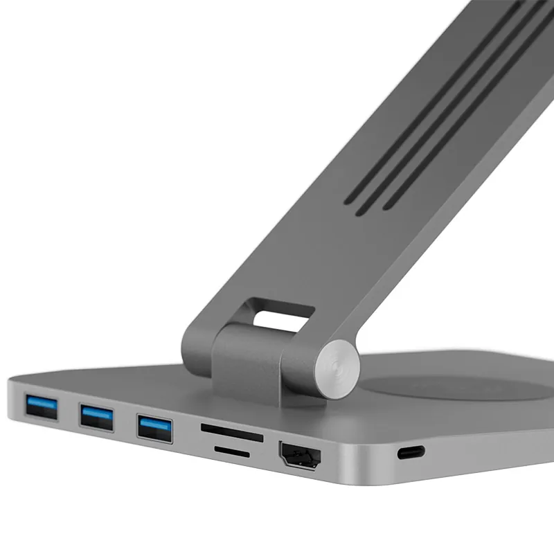 Klip Xtreme - Docking station 9 en 1 con soporte para laptop y plataforma de carga inalámbrica 4