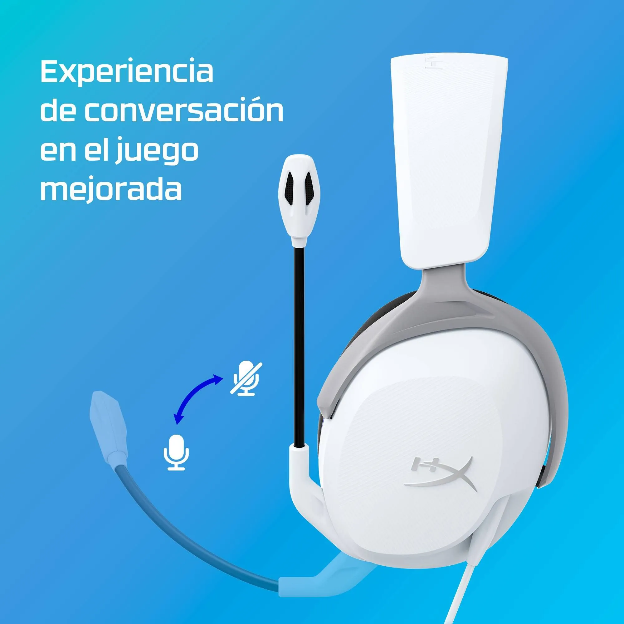 Audífonos Gamer HyperX Cloud Stinger 2 Core, 3.5mm, PS5, Color Blanco 8