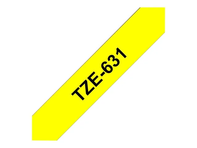 Cinta laminada Brother Texto negro sobre fondo amarillo TZE-631 2