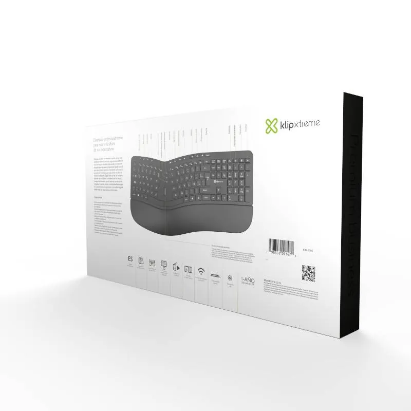 Teclado Inalámbrico Klip Xtreme KBK-530S, 2.4 GHz, Ergonómico, Español LA, Black 6