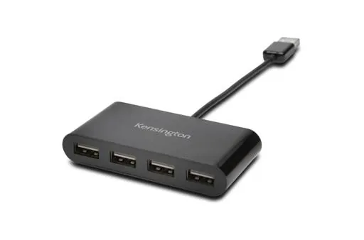Hub USB Kensington Pockethub Mini 2.0, 4 Puertos USB, Negro 3