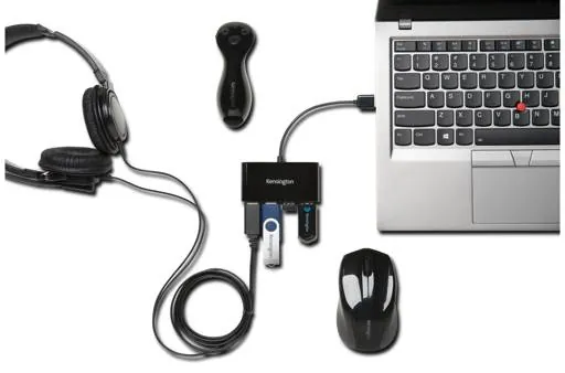 Hub USB Kensington Pockethub Mini 2.0, 4 Puertos USB, Negro 4