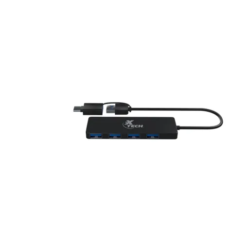 Hub USB de 4 Puertos Xtech XTC-390, USB 3.0, Entrada USB 3.0/USB-C, Black 2
