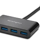 Hub USB Kensington UH4000, 4 x SuperSpeed USB 3.0, Negro - Miniatura 2