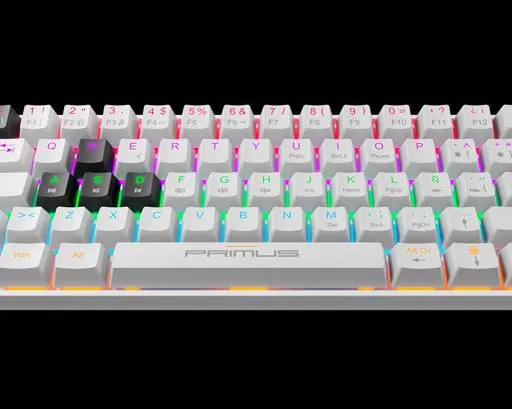 Teclado Mecánico Primus Ballista61T PKS-060W-S, 61 Teclas, Switches Red, Retroiluminación RGB, USB-C 3