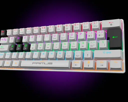 Teclado Mecánico Primus Ballista61T PKS-060W-S, 61 Teclas, Switches Red, Retroiluminación RGB, USB-C 5