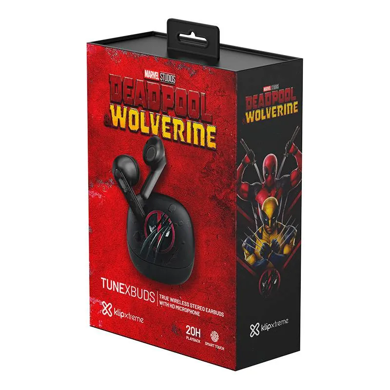 Audífonos TWS Klip Xtreme TuneXbuds Deadpool & Wolverine - Bluetooth 5.0, Micrófono HD, IPX4 11