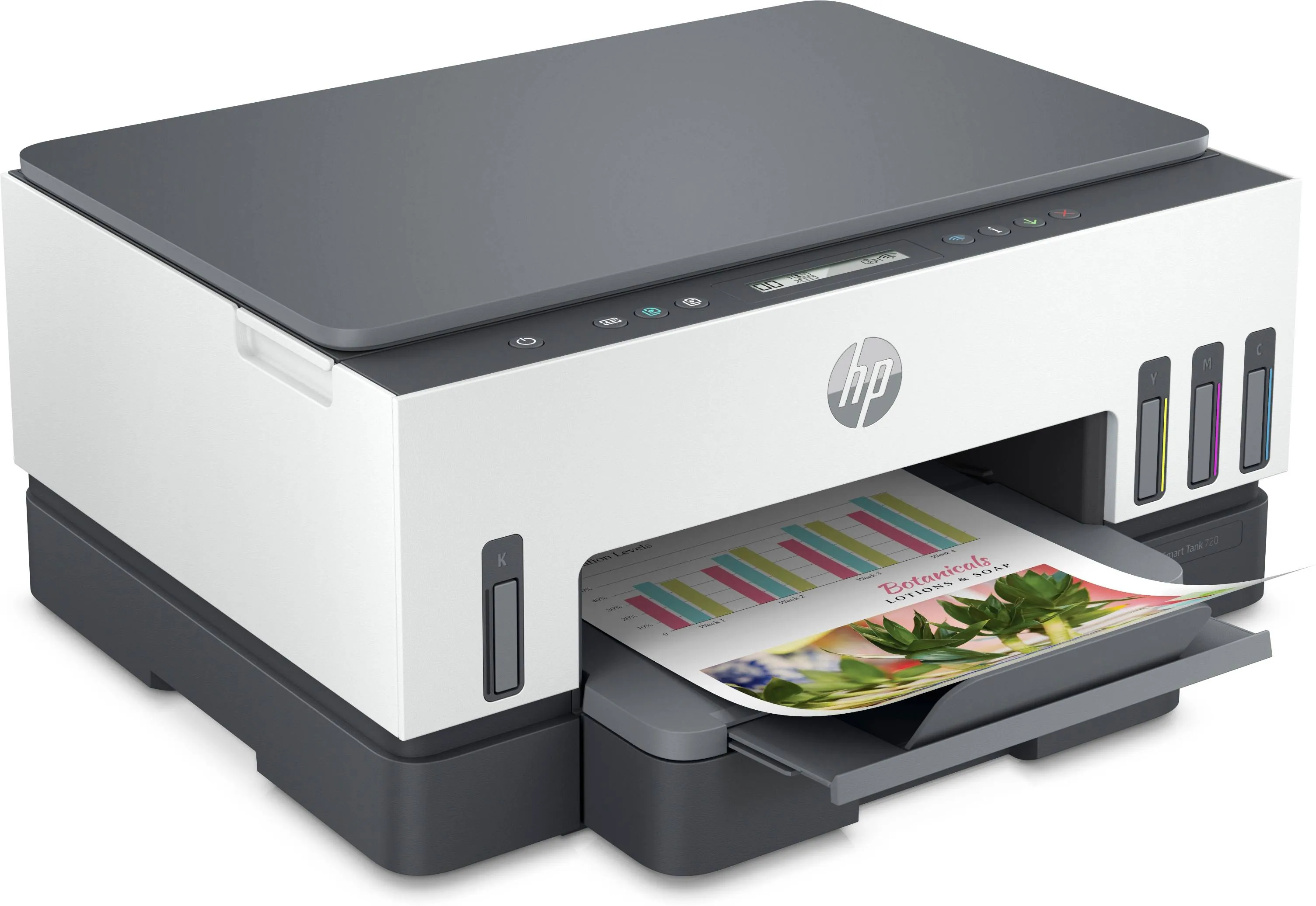 Impresora Multifuncional tinta color HP Smart Tank 720, 15 ppm/negro, 9 ppm/color, Bluetooth, Wi-Fi 4