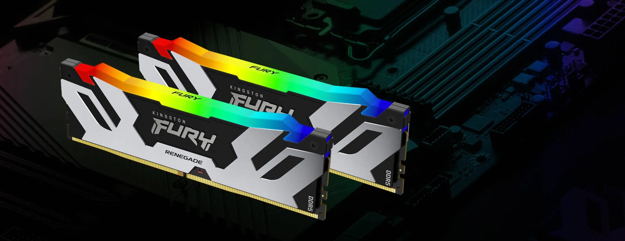 Memoria RAM DDR5 24GB 7200MT/s Kingston Fury Renegade Silver/Black RGB XMP,CL38, DIMM, 1.4V 5