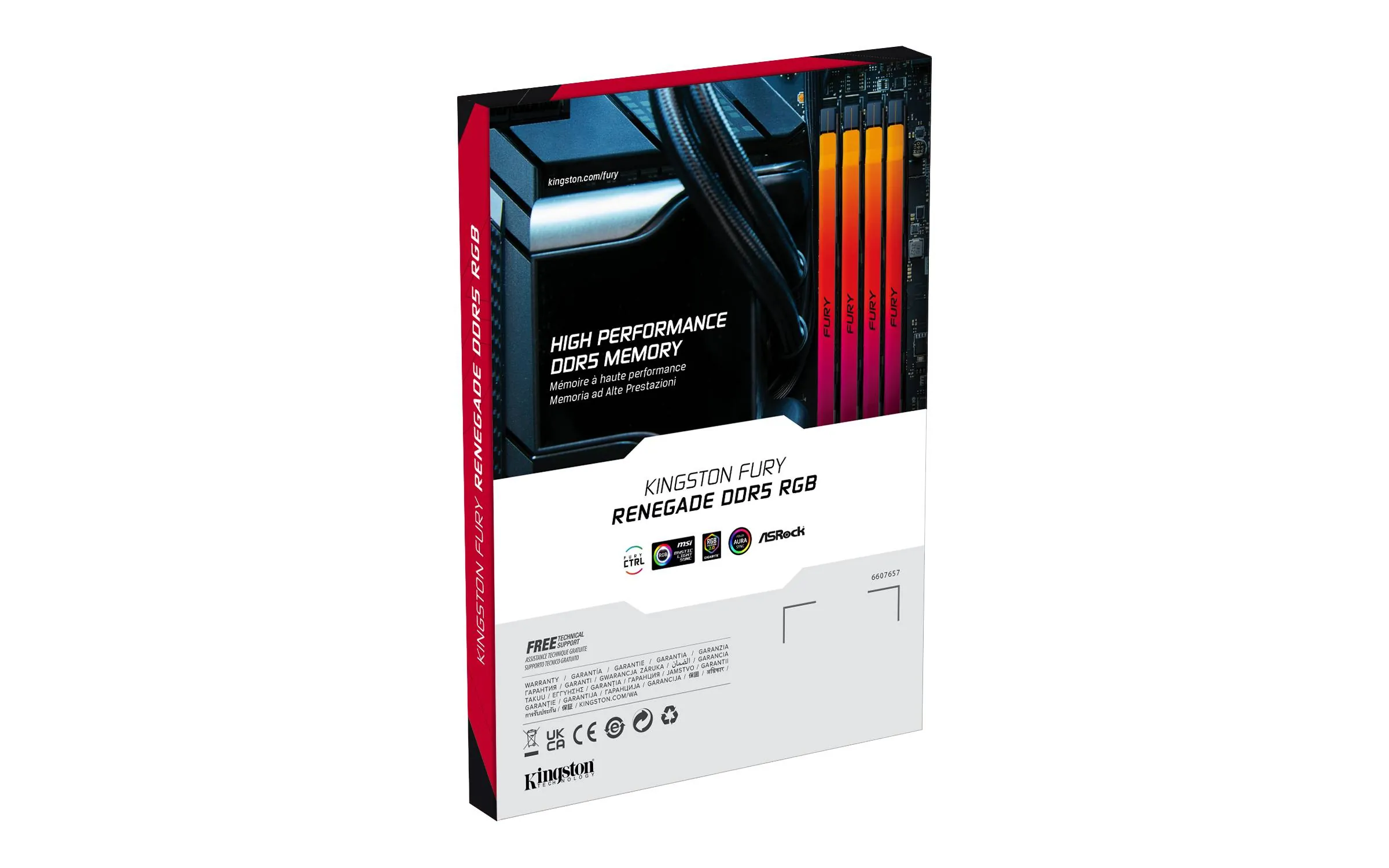 Memoria RAM DDR5 24GB 7200MT/s Kingston Fury Renegade Silver/Black RGB XMP,CL38, DIMM, 1.4V 4