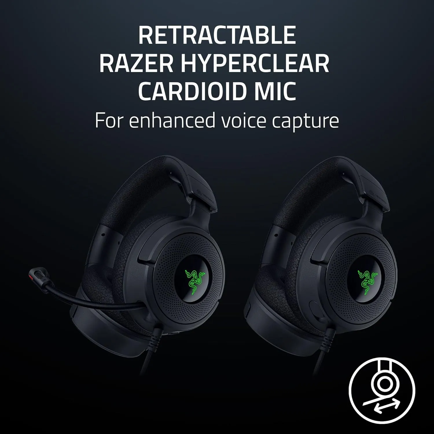 Audífonos Gamer Razer Kraken V4 X, 7.1, Micrófono retráctil, USB-C, Color Negro 5