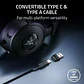 Audífonos Gamer Razer Kraken V4 X, 7.1, Micrófono retráctil, USB-C, Color Negro - Miniatura 8