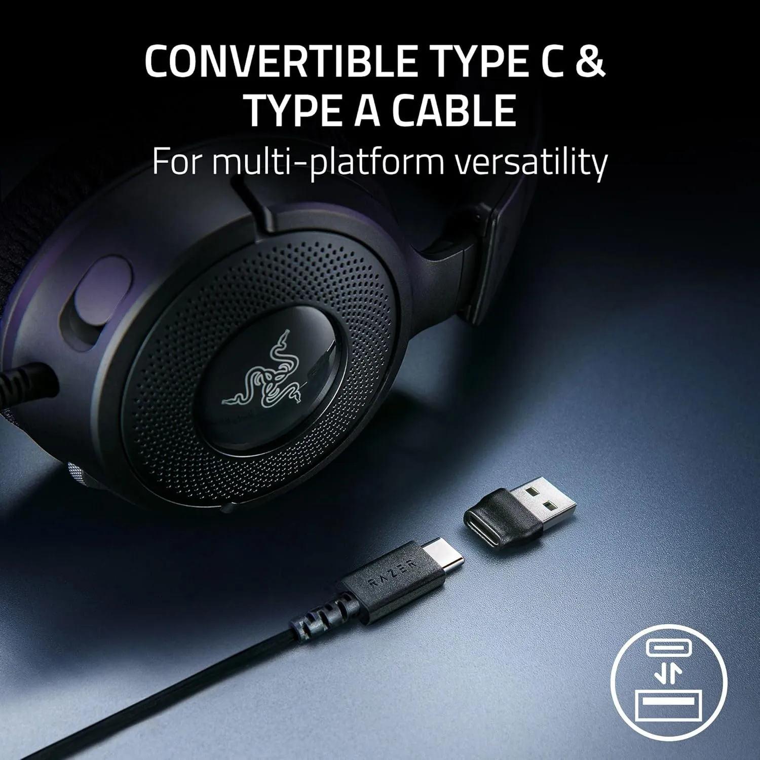 Audífonos Gamer Razer Kraken V4 X, 7.1, Micrófono retráctil, USB-C, Color Negro 8