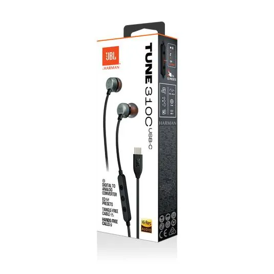 Auriculares JBL Tune 310C, In Ear con Pure Bass, USB-C, 3 botones, micrófono, Negro 8