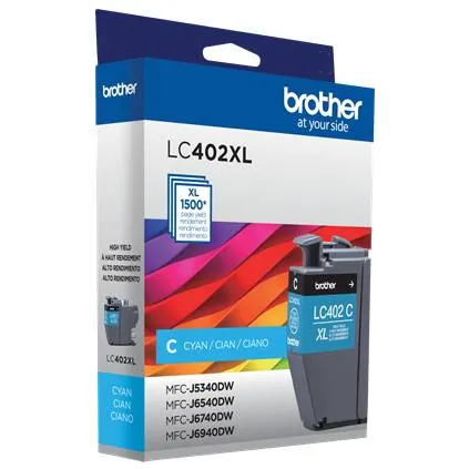Cartucho de Tinta Original Brother LC402XLMS, Rendimiento 1500 Páginas, Cian 6