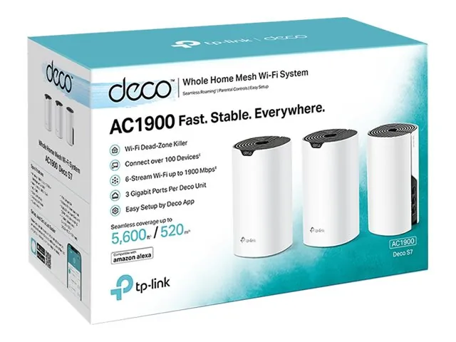 Pack de 3, Sistema Mesh Wi-Fi 5 Inteligente TP-Link Deco S7, Doble Banda AC1900, Control Parental 3