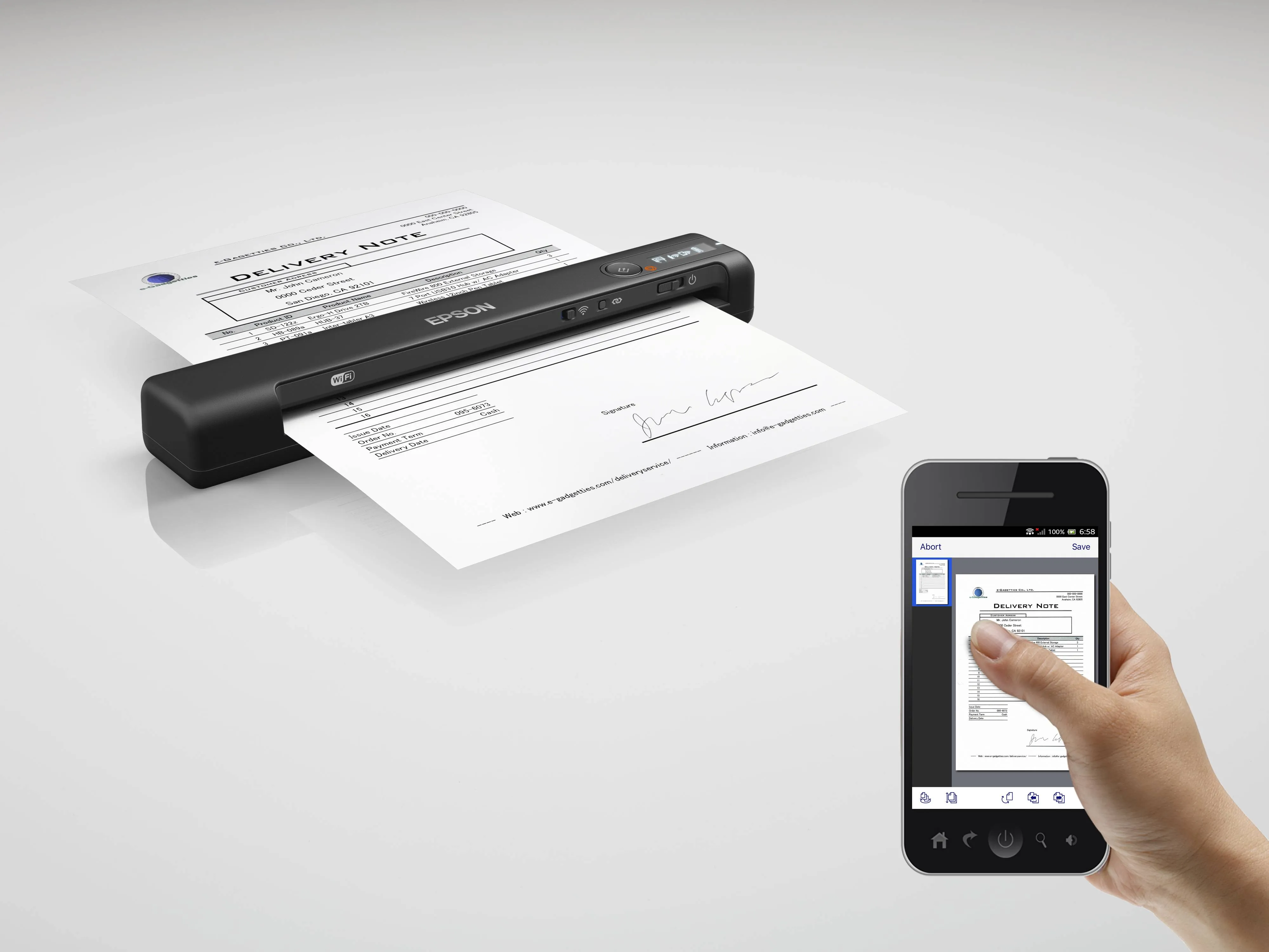 Escáner Portátil Epson WorkForce ES-60W, Digitalizador Inalámbrico Completamente Portátil 2