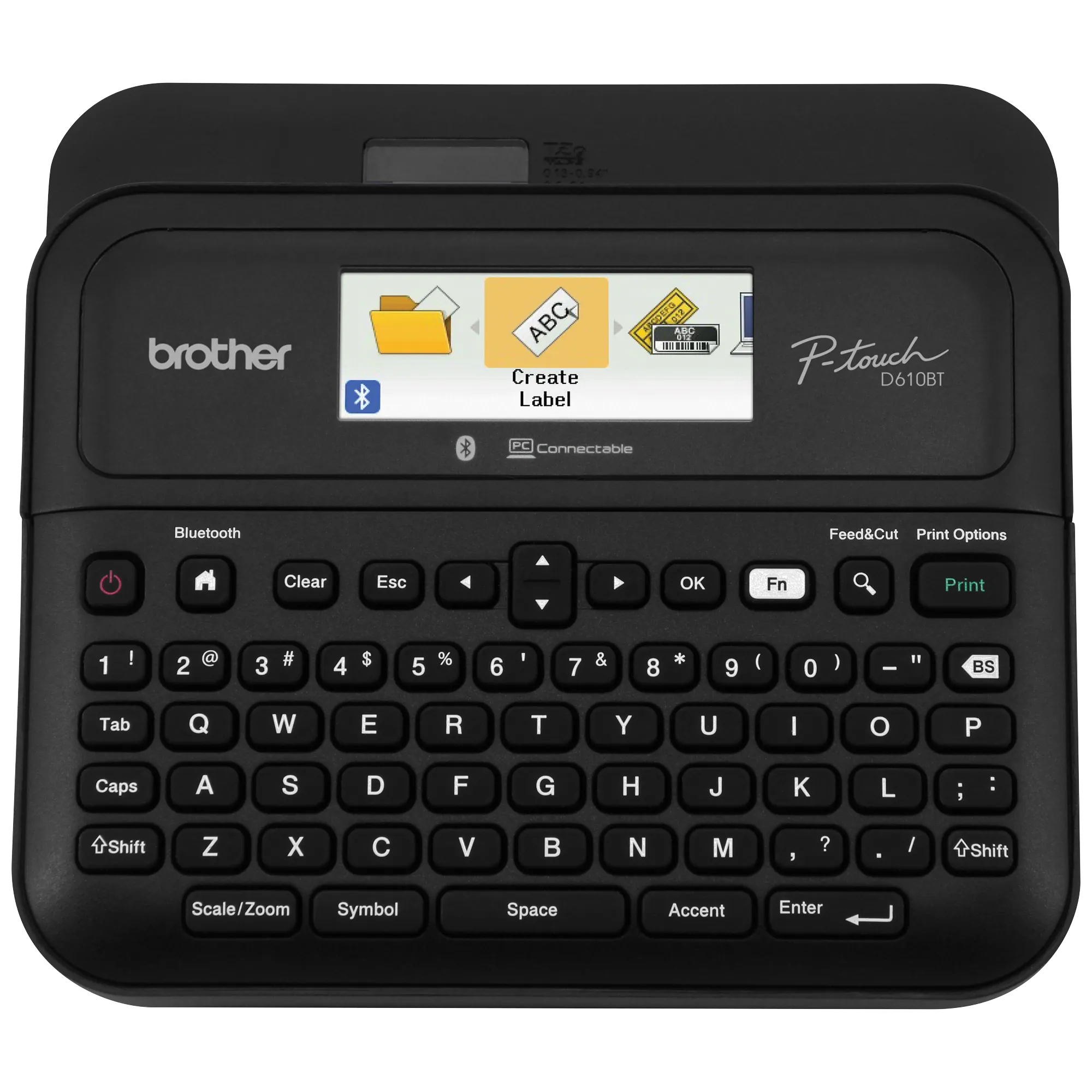 Rotuladora Electrónica Brother PT-D610BTV, Pantalla a color, teclado y conexión a PC y móvil 2