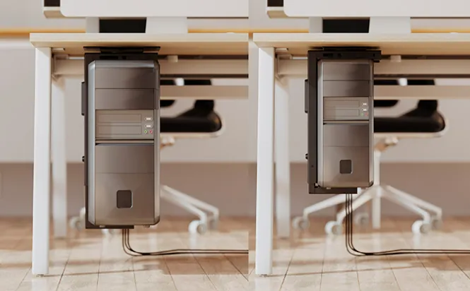 Soporte universal para PC/UPS color negro, montaje en muro o bajo el escritorio 8