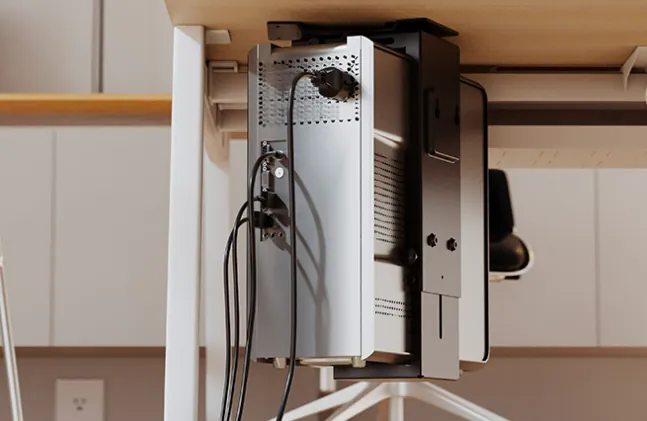 Soporte universal para PC/UPS color negro, montaje en muro o bajo el escritorio 9