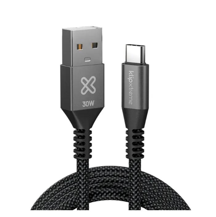 Cable Trenzado USB-A a USB-C Klip Xtreme PowerGo 050 30W 1.8 2